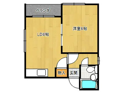 ニューコーポ231(1DK/1階)の間取り写真