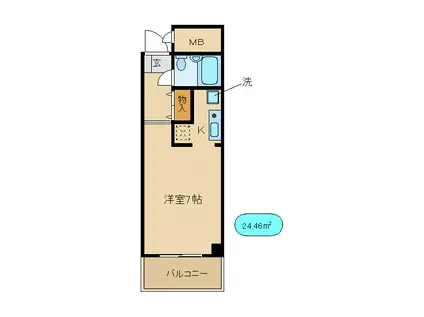 フルーレ第2新大阪(1K/13階)の間取り写真