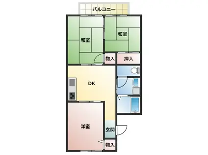 エル内原(3DK/2階)の間取り写真