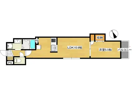 グレースメゾン川崎(1LDK/1階)の間取り写真