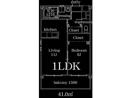 ISLAND中平野(1LDK/3階)の間取り写真