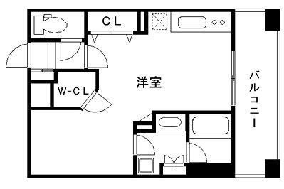 プレジール三ノ宮(1K/11階)の間取り写真