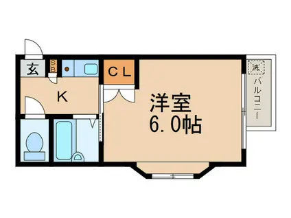 アピア幸和III(1K/2階)の間取り写真