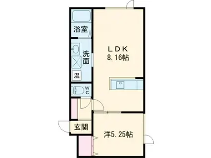 PINKY&WHITY(1LDK/2階)の間取り写真