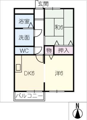 サンビレッジ A(1LDK/1階)の間取り写真