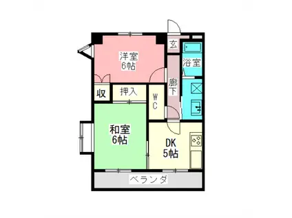 相模中央マンション(2DK/3階)の間取り写真