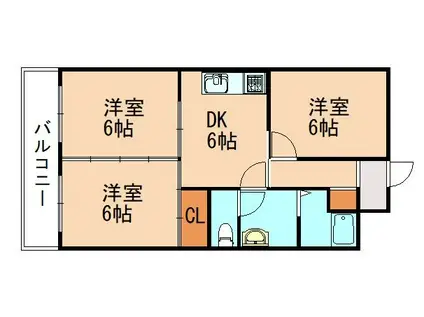 ロゼ赤坂(3DK/4階)の間取り写真