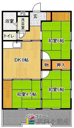 吉村ビル(2LDK/2階)の間取り写真