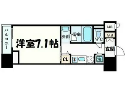 エイペックス梅田東II(1K/8階)の間取り写真