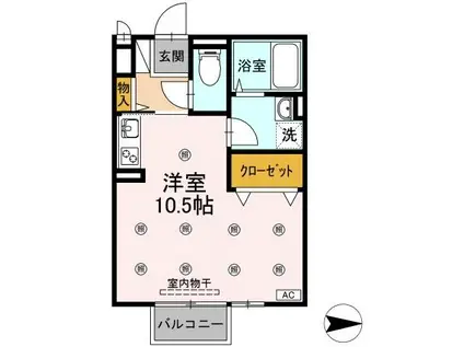 シャルマン(ワンルーム/2階)の間取り写真