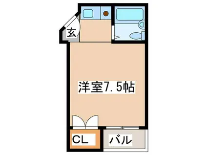 カーサ上汐(ワンルーム/4階)の間取り写真