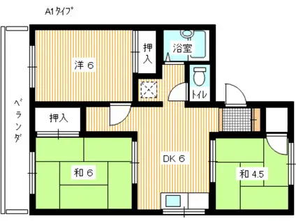 メゾンパークスA(3DK/2階)の間取り写真
