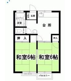 五町目一番館(2DK/2階)の間取り写真