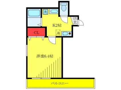 シャロムガーデン(1K/3階)の間取り写真