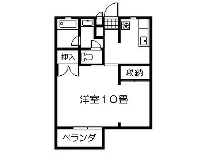 ライフピット谷山(1K/3階)の間取り写真