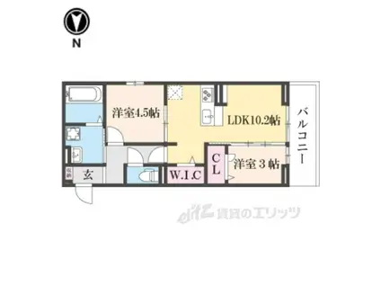 BRANSIA瀬田(2LDK/2階)の間取り写真