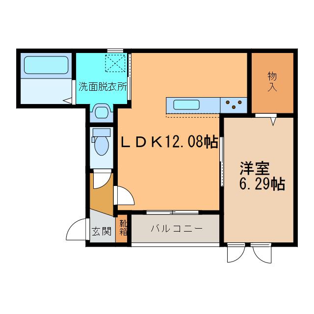 ヴィフレア(1LDK/1階)の間取り写真