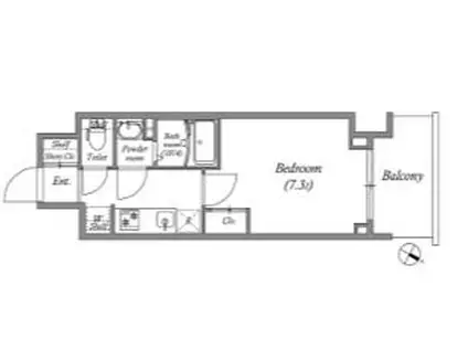 GENOVIA神戸湊川公園(1K/5階)の間取り写真