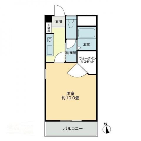 QUA21(1K/1階)の間取り写真
