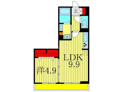 フェリーチェおおたかの森II(1LDK/2階)の間取り写真
