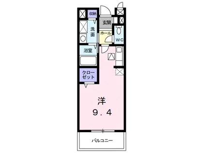 ベレッツァ・カーサ(ワンルーム/1階)の間取り写真