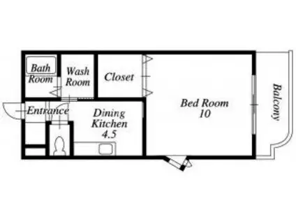 コパンジャンティ原(1DK/1階)の間取り写真