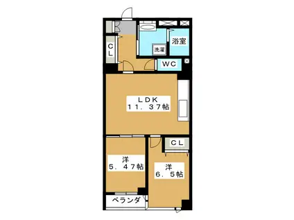 ネオハイム荻窪(2LDK/3階)の間取り写真