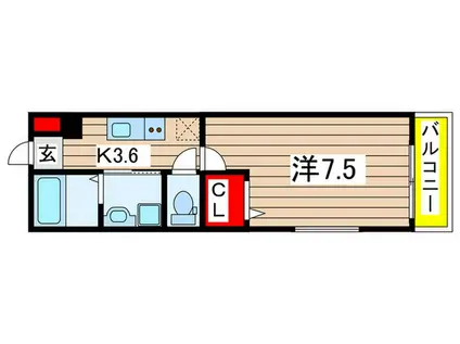 ヒロ・汐見ヶ丘(1K/3階)の間取り写真