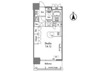 エステマール芝公園(ワンルーム/4階)の間取り写真