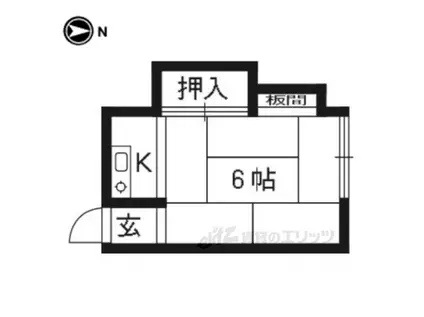 オカモクグランドハイツ(ワンルーム/3階)の間取り写真