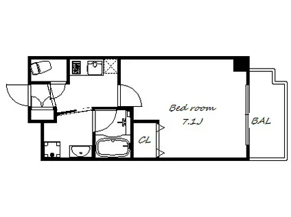 ユリシス新神戸(1K/5階)の間取り写真