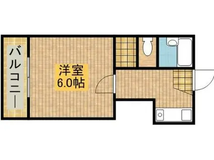 パレス萩丘(1K/2階)の間取り写真