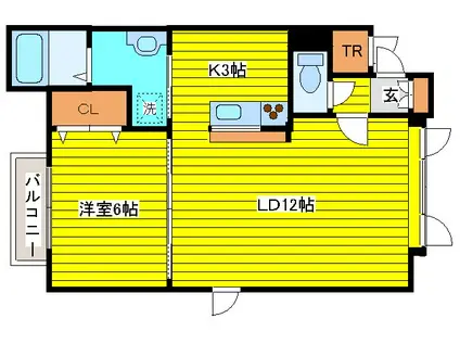 ロイヤルスターN28(1LDK/1階)の間取り写真