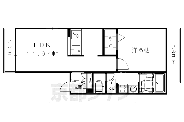 LEBENS BAUMII(1LDK/2階)の間取り写真