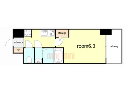 セレニテ神戸西エクラ(1K/11階)の間取り写真