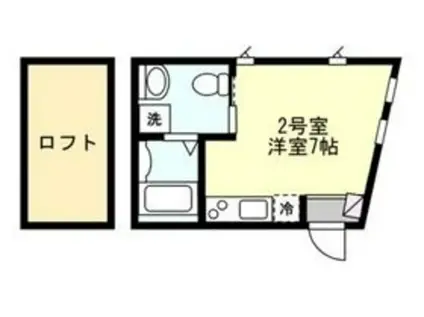 BEAMS KISHIYA(ワンルーム/2階)の間取り写真