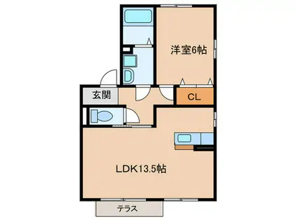 ウィルモア21C(1LDK/1階)の間取り写真