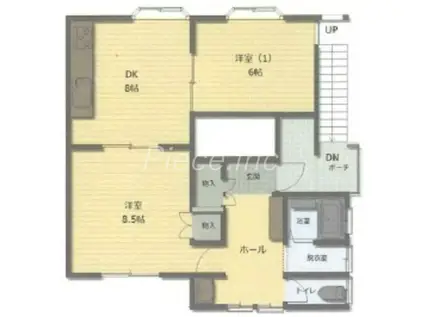フラット塚本(2DK/2階)の間取り写真