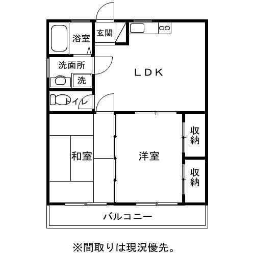 ゆとり90(2LDK/3階)の間取り写真