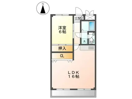 サンライフ大元(1LDK/3階)の間取り写真