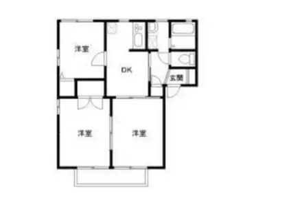 コーポビックリバー A棟(3DK/2階)の間取り写真