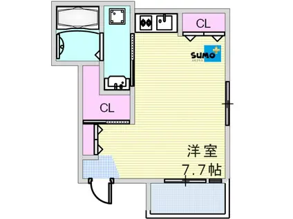 SEAヴォヤージュ2(ワンルーム/1階)の間取り写真