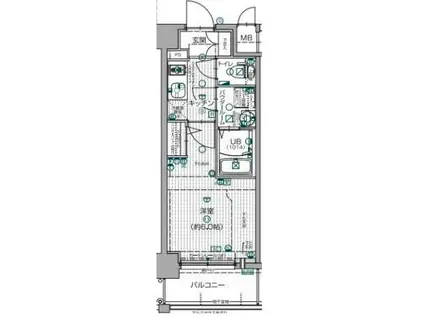 エスリード神戸兵庫駅アクアヴィラ(1K/4階)の間取り写真