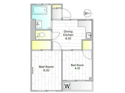 コーポキタムラ(2DK/3階)の間取り写真