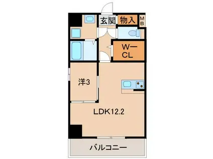 ATLANTIS(1LDK/2階)の間取り写真