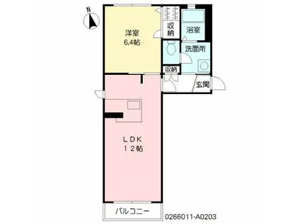 リンデンバームA棟(1LDK/2階)の間取り写真