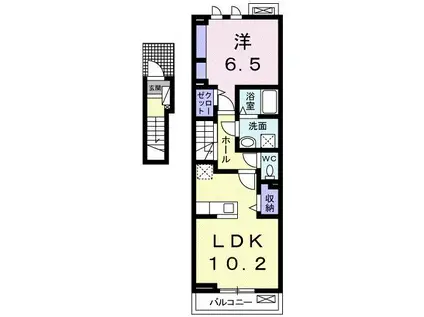 セント・クロノス(1LDK/2階)の間取り写真
