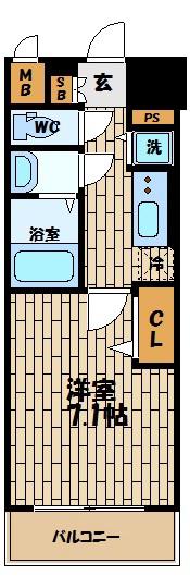 プレサンス野田阪神駅前ザ・ファースト(1K/10階)の間取り写真