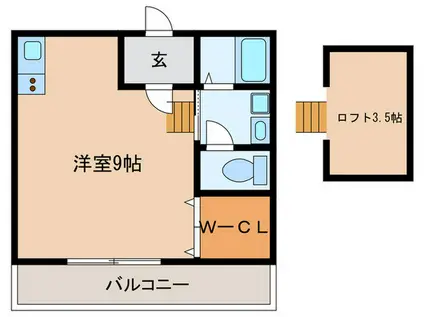 ルミエール西代 A棟(ワンルーム/1階)の間取り写真