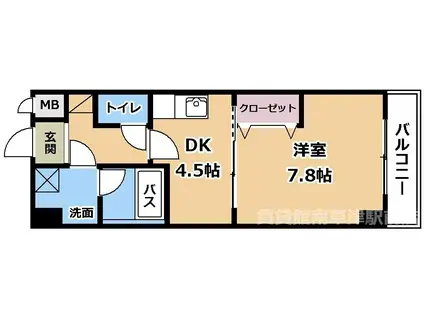 FELICIAうさぎ(1DK/5階)の間取り写真